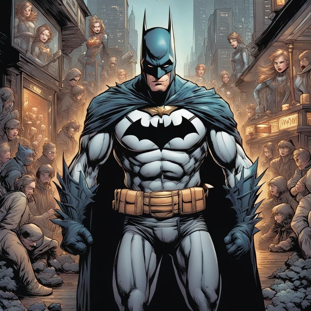 Batman Vase Attack in Comic Book Style