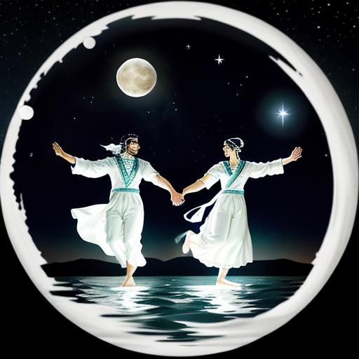 Moon and Jupiter Dance in Starry Night