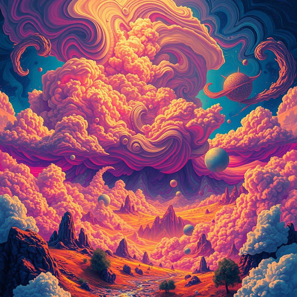 Ethereal Futuristic Dreamscapes in Vibrant Colors