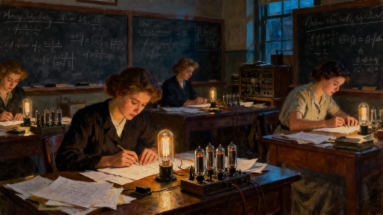 Women Human Computers in Mid-20th Century Lab