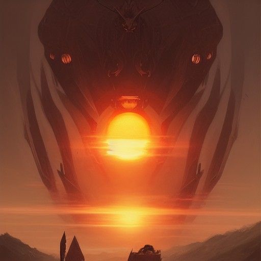 Sinister Sun in Dark Fantasy Style