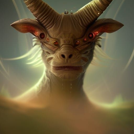 Cute Furry Monster Portrait in Lush Jungle