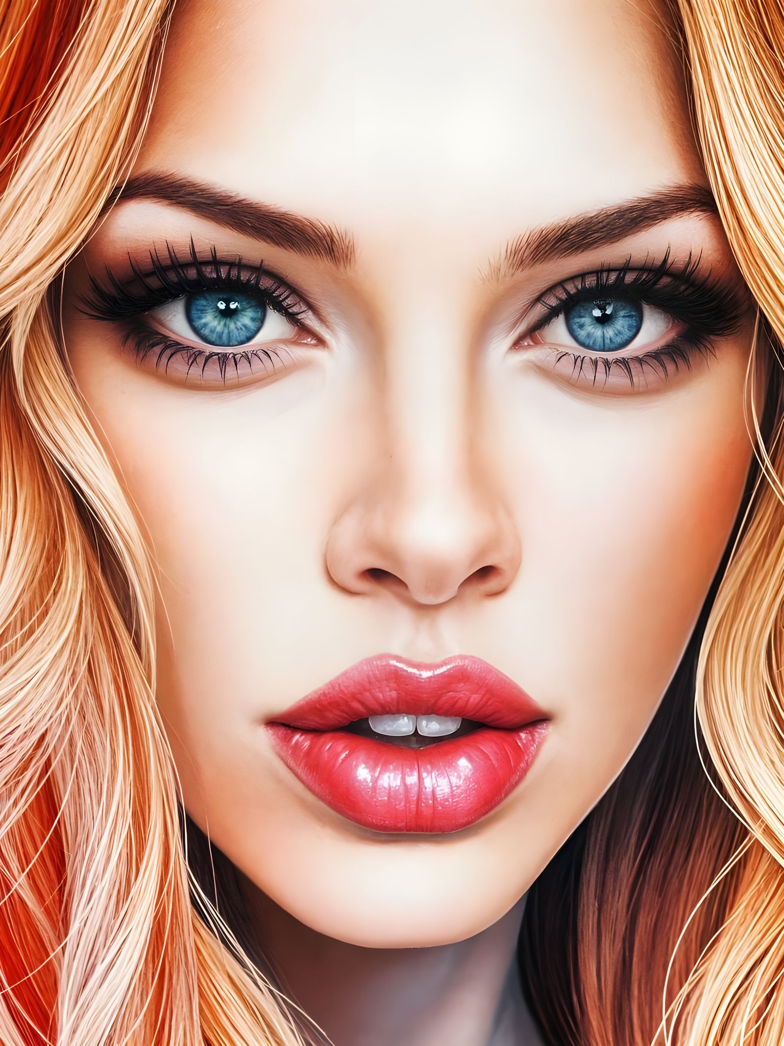 Woman in Soft Pastel Hues with Provocative Expression