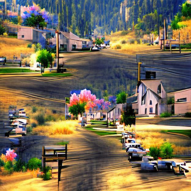 Picturesque Meadow Valley Street in 8k Resolution