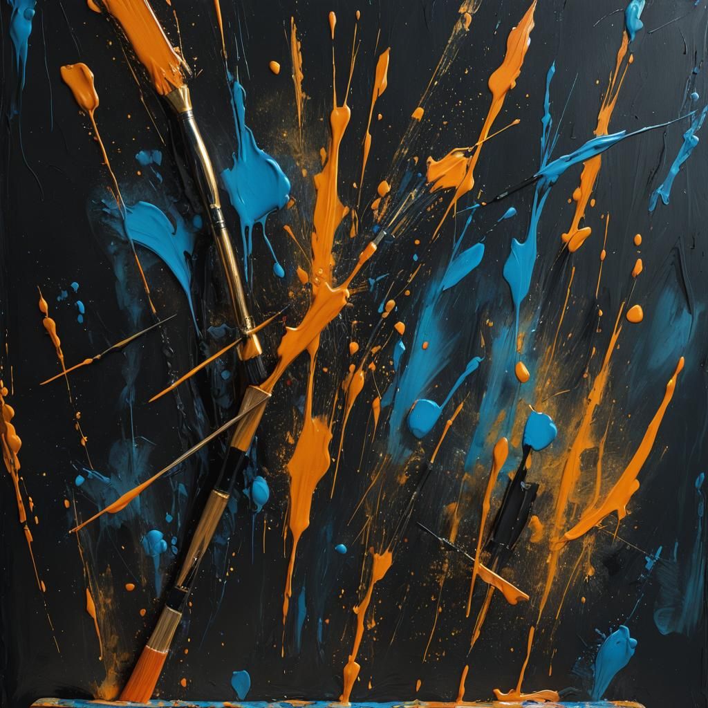 Surrealist Painting on Easel in Organicpunk Style