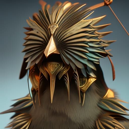 Three-Eyed Sparrow: Detailed Matte Fantasy Painting