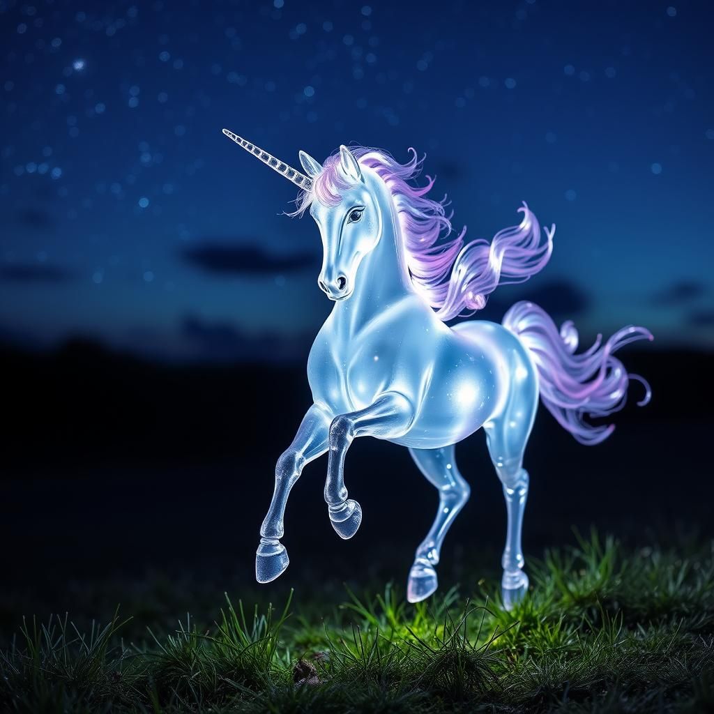 A surreal and captivating Clear Transparent Glass enamel Uni...