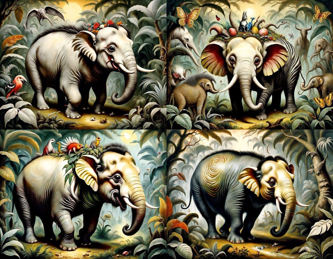 Grotesque Jungle Abomination in Romantic Horror Style