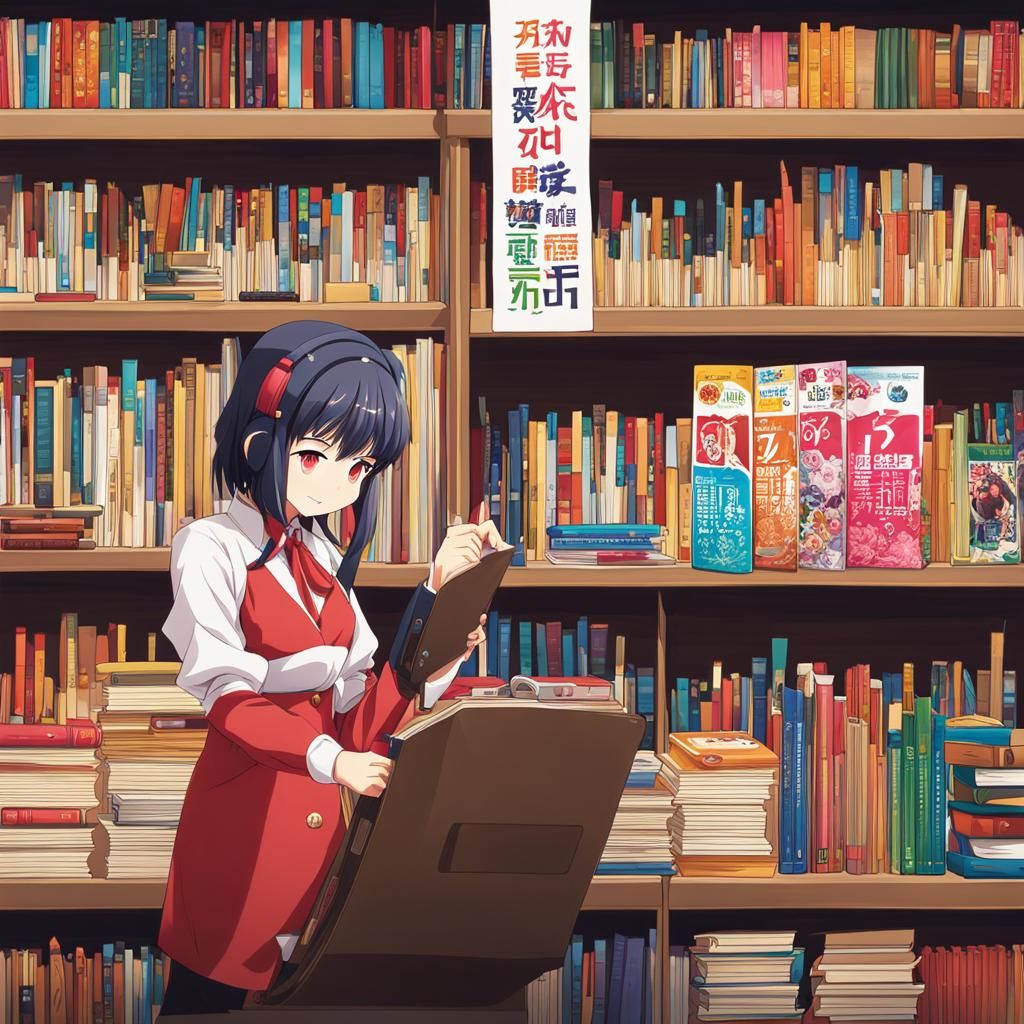 Self-Help Store Banner in Anime Style