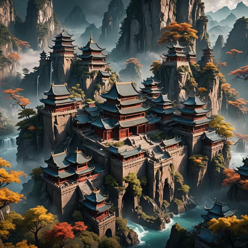 Detailed Matte Painting of China in 8K