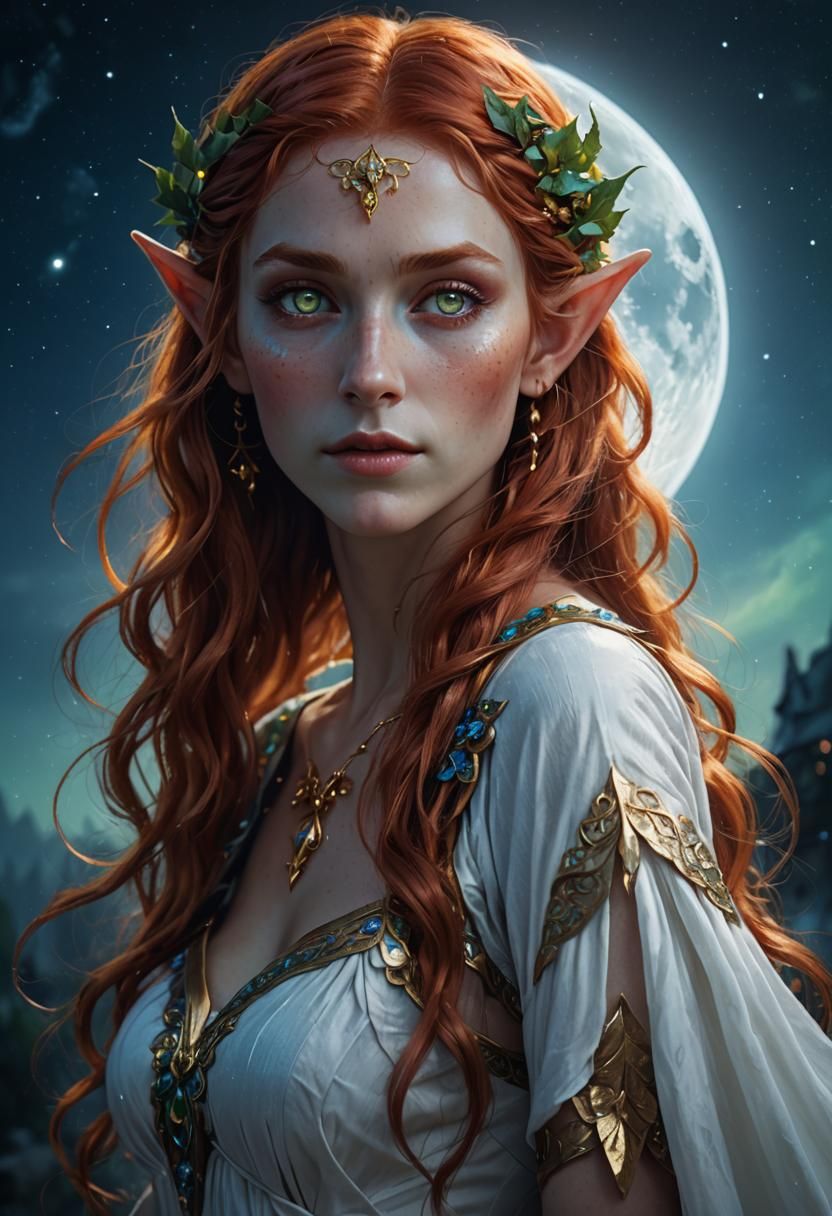 Enchanting Elf Portrait in Dreamy Fantasy Art