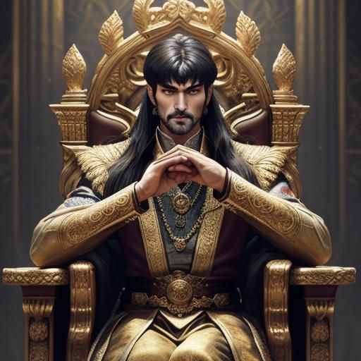 Vulcan Prince on Throne in Golden Hall