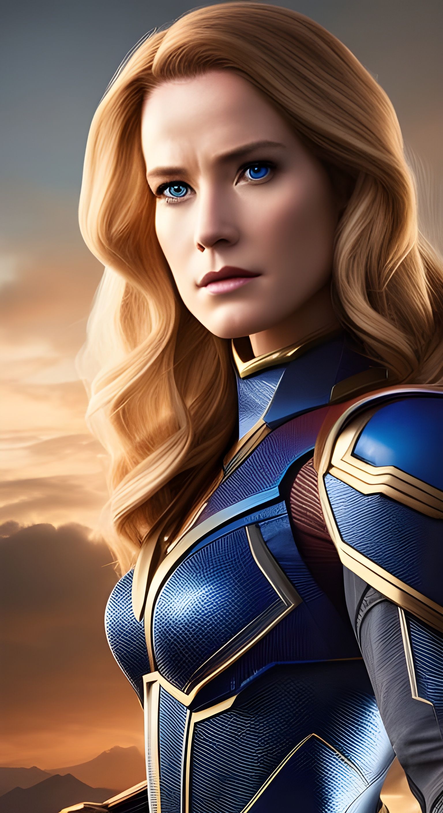 Hyperrealistic Supergirl Portrait in Art Nouveau Style