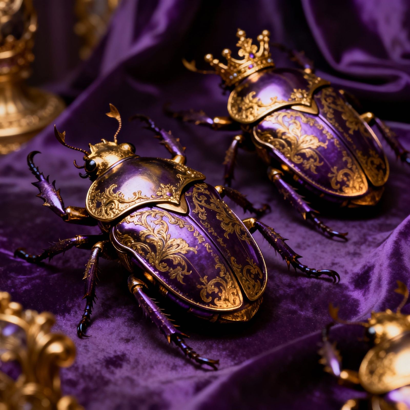 Baroque Opulence: Armoured Beetles in Violet Hues