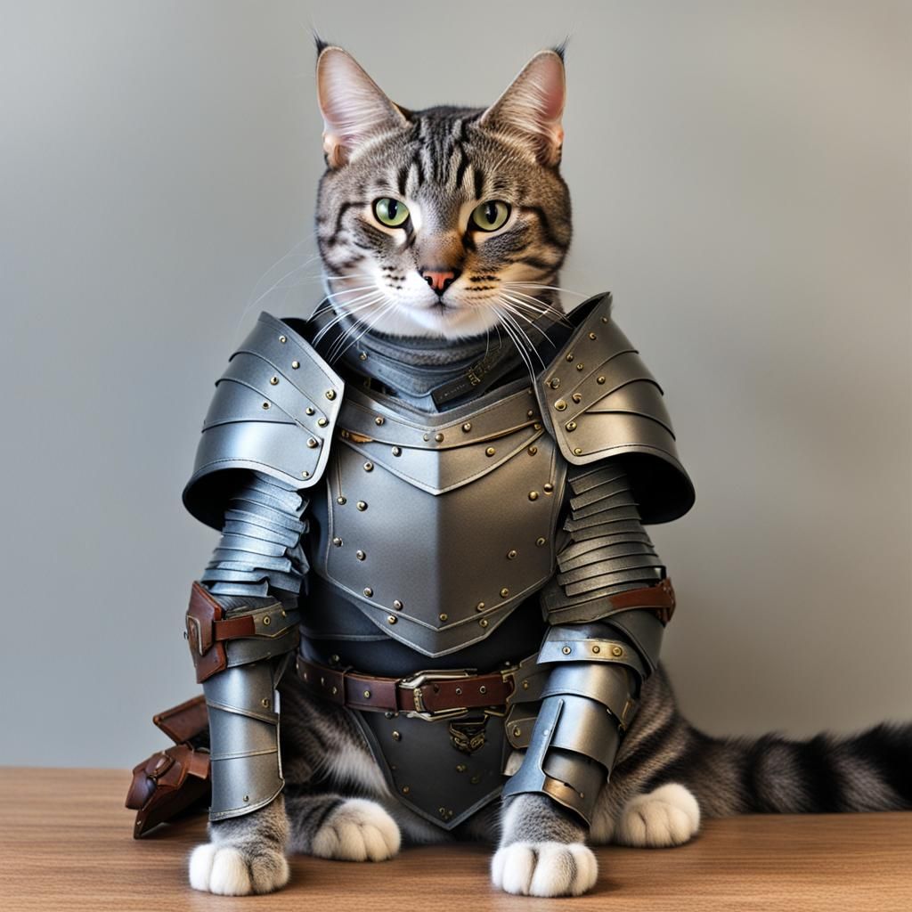 Tabby Cat Rogue in Leather Armor