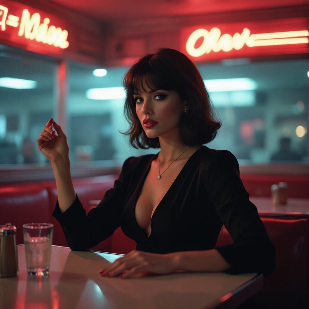 Mia Wallace Dancing in Cinematic Diner Scene