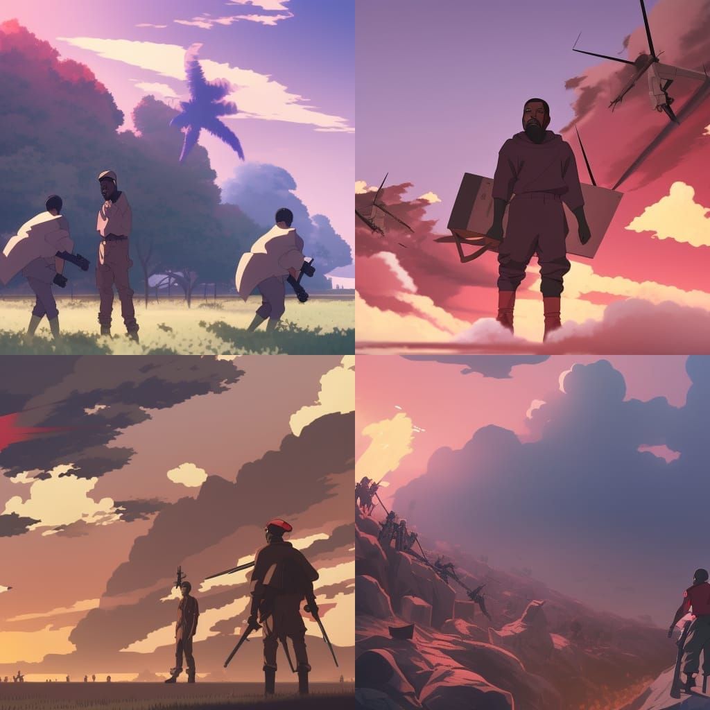 Kanye West in World War 2: Anime Key Visual