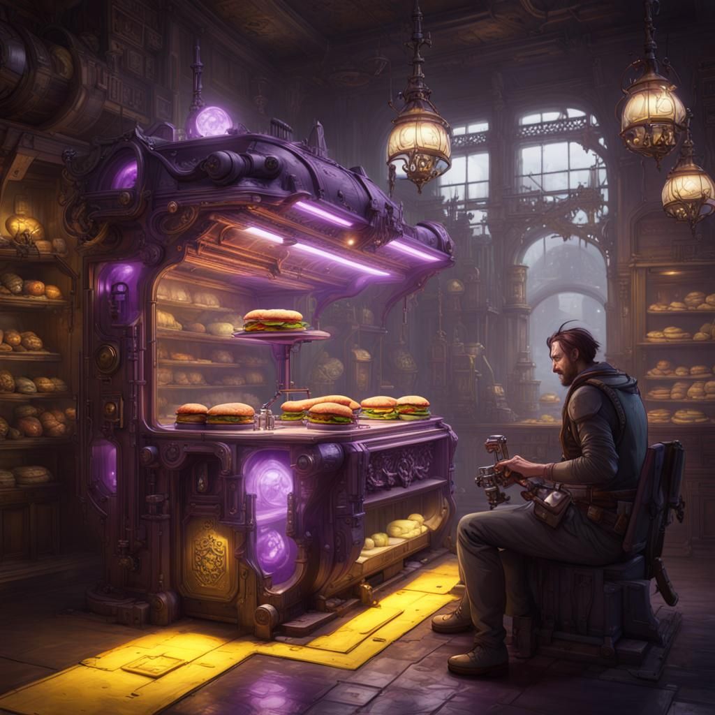 Robotic Sandwich: Dark Fantasy Concept Art