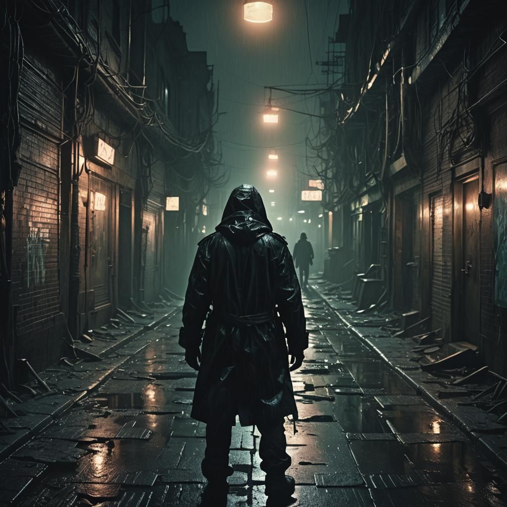 Dystopian Character in Cinematic Film Still