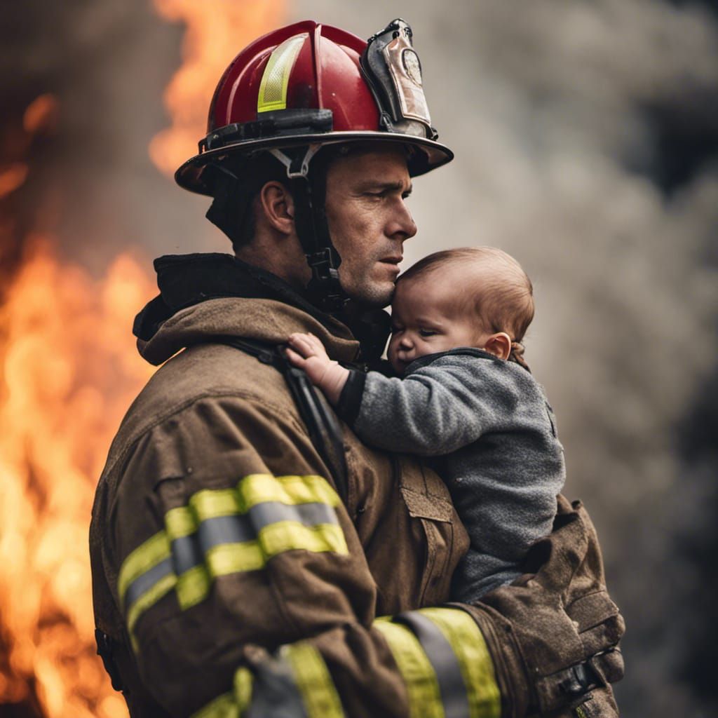 Brave Firefighter Rescues Baby from Burning Building