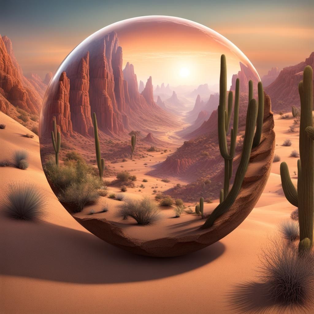 Magical Desert Canyon Encapsulated in Sphere