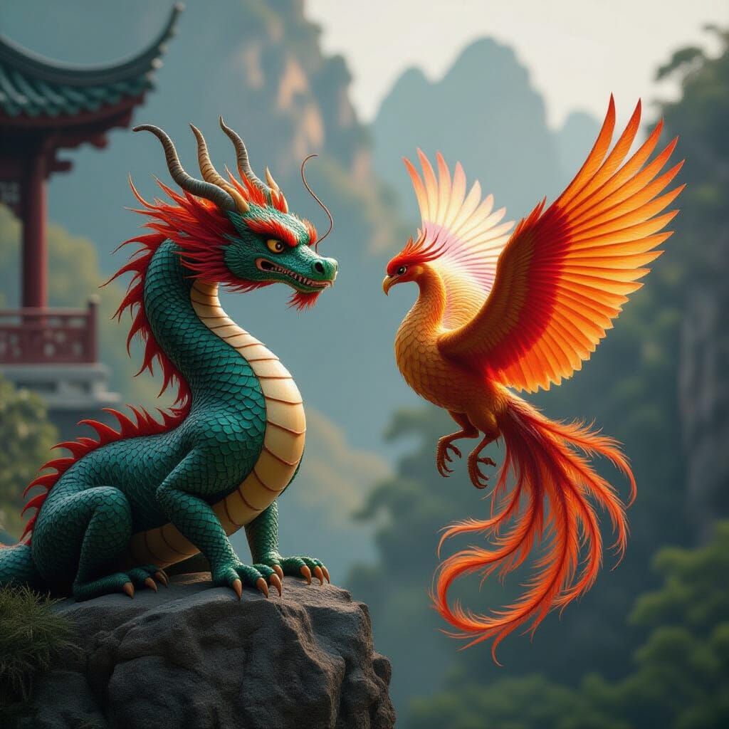 Auspicious Dragon and Phoenix Cinematic Still