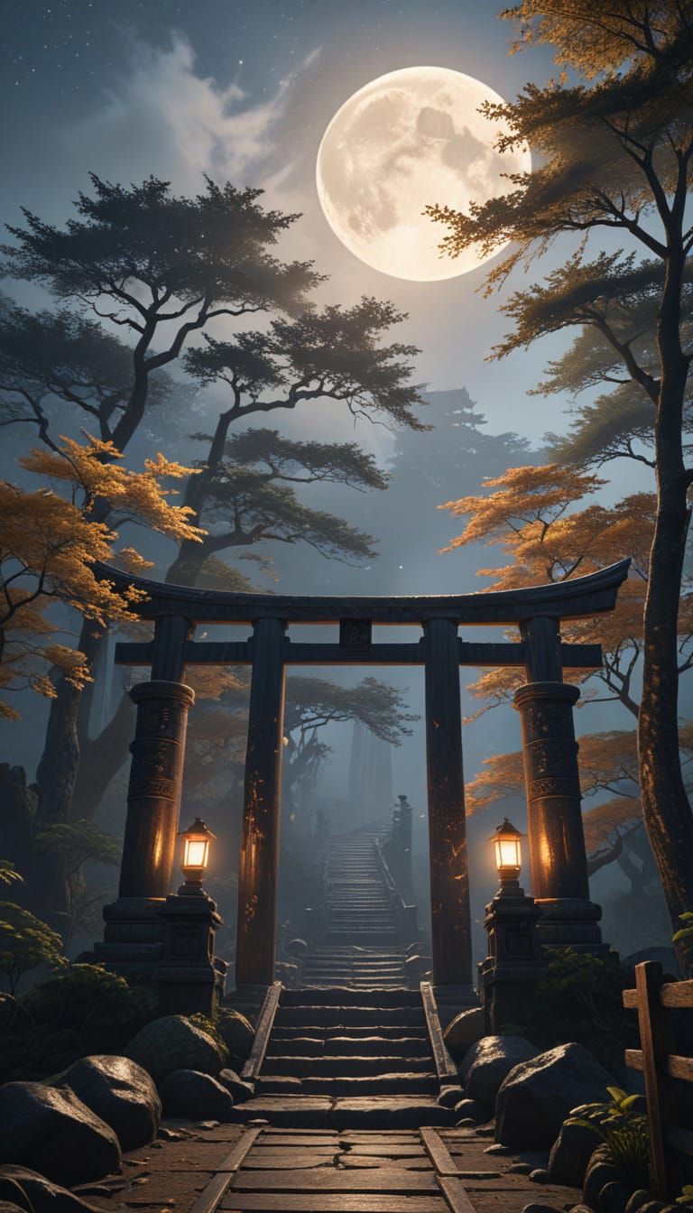 Japanese Gate in Unreal Engine Style