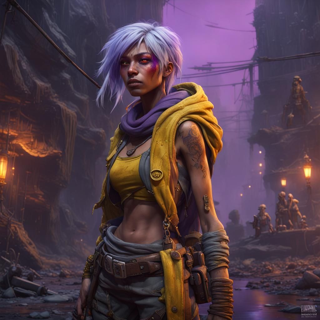 Post-Apocalyptic Kida in Dark Fantasy Style