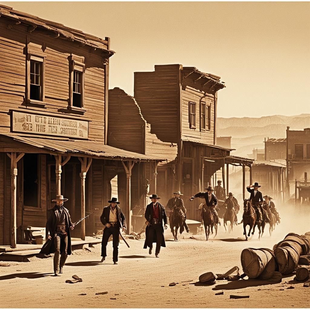 High Noon Duel in a Frontier Town