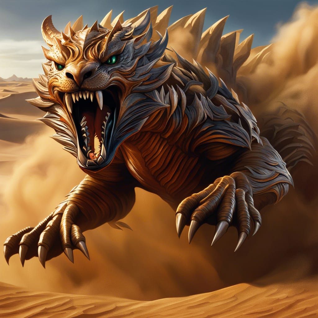 Elemental Creature Attacks During Sandstorm