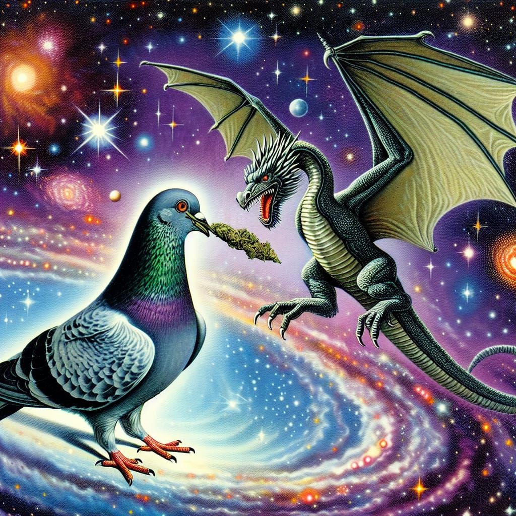 Pigeon vs Dragon: A Cosmic Showdown