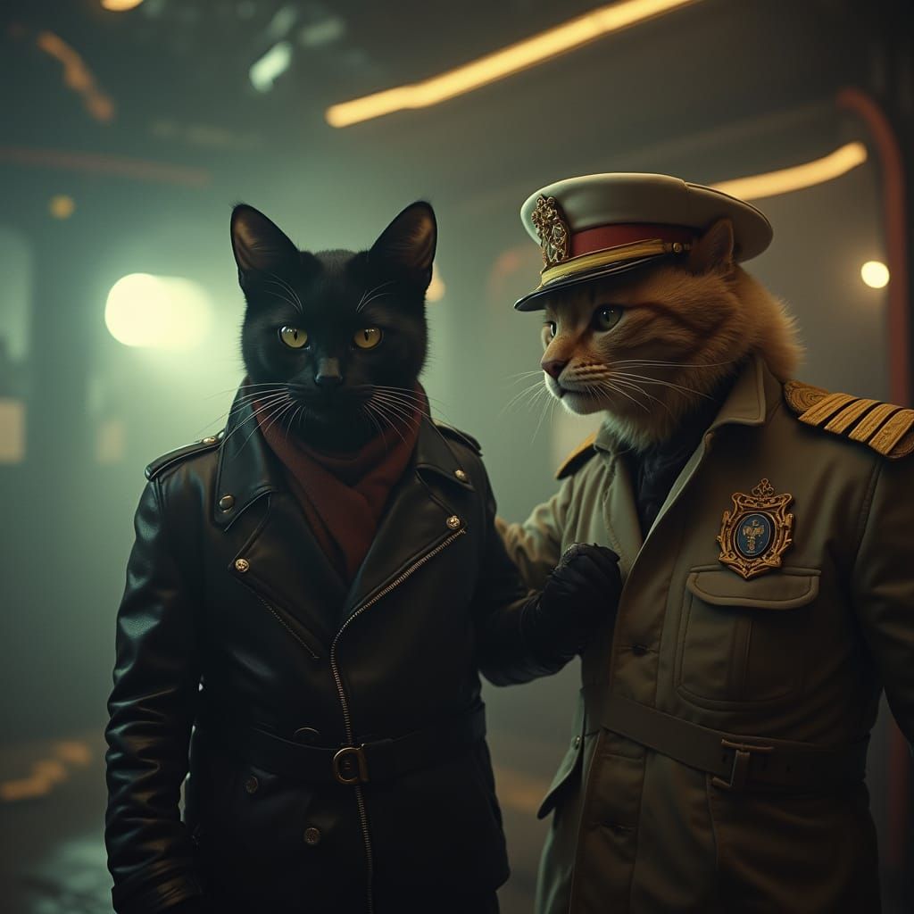 Cosmic Feline Heist in Smoky Space Station