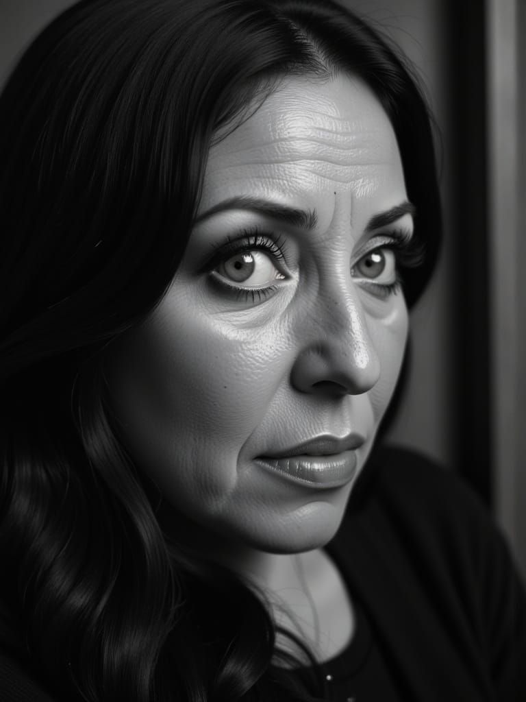 Intimate Black And White Portrait of a Latina Woman