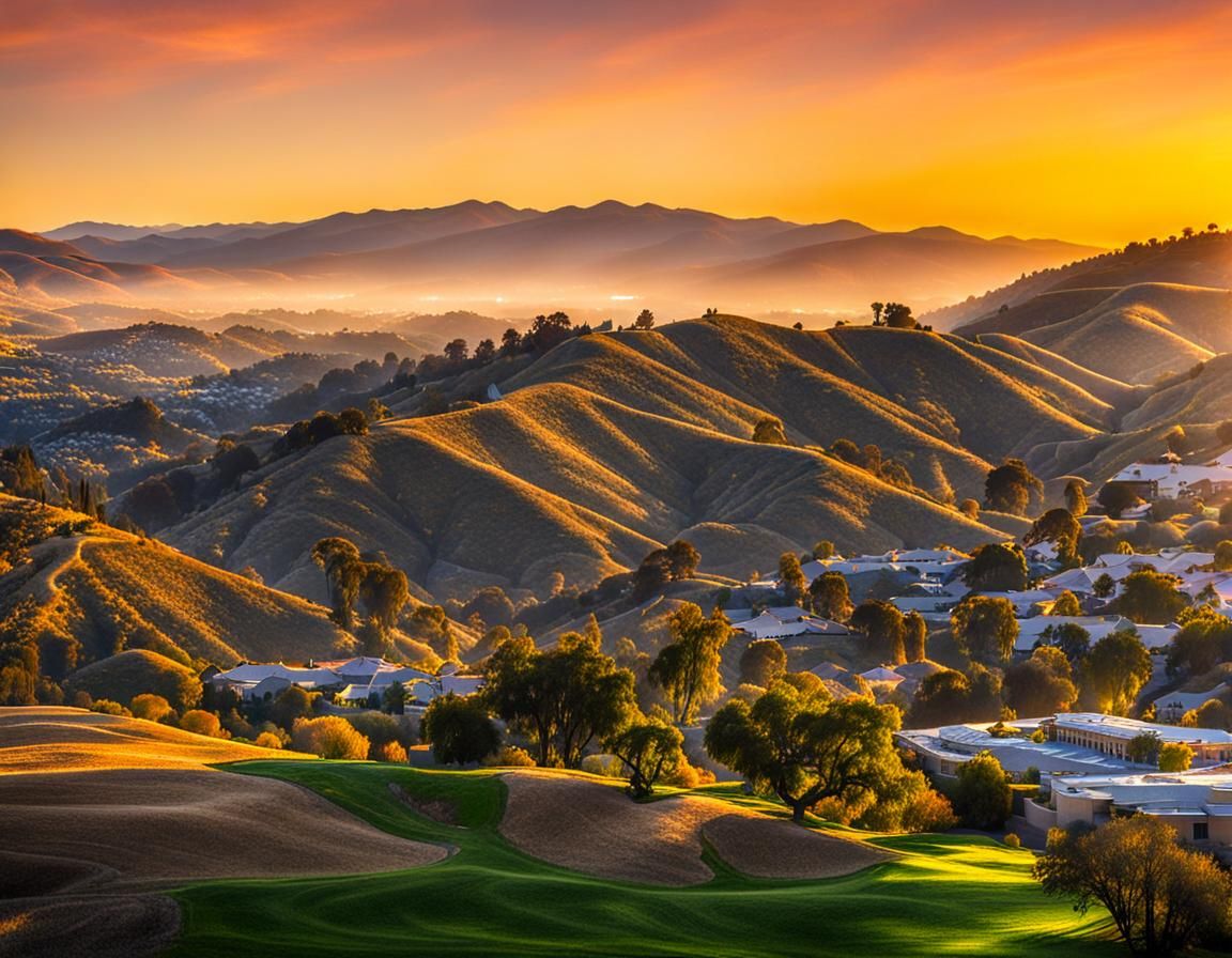 Thousand Oaks California Sunrise Panoramic View