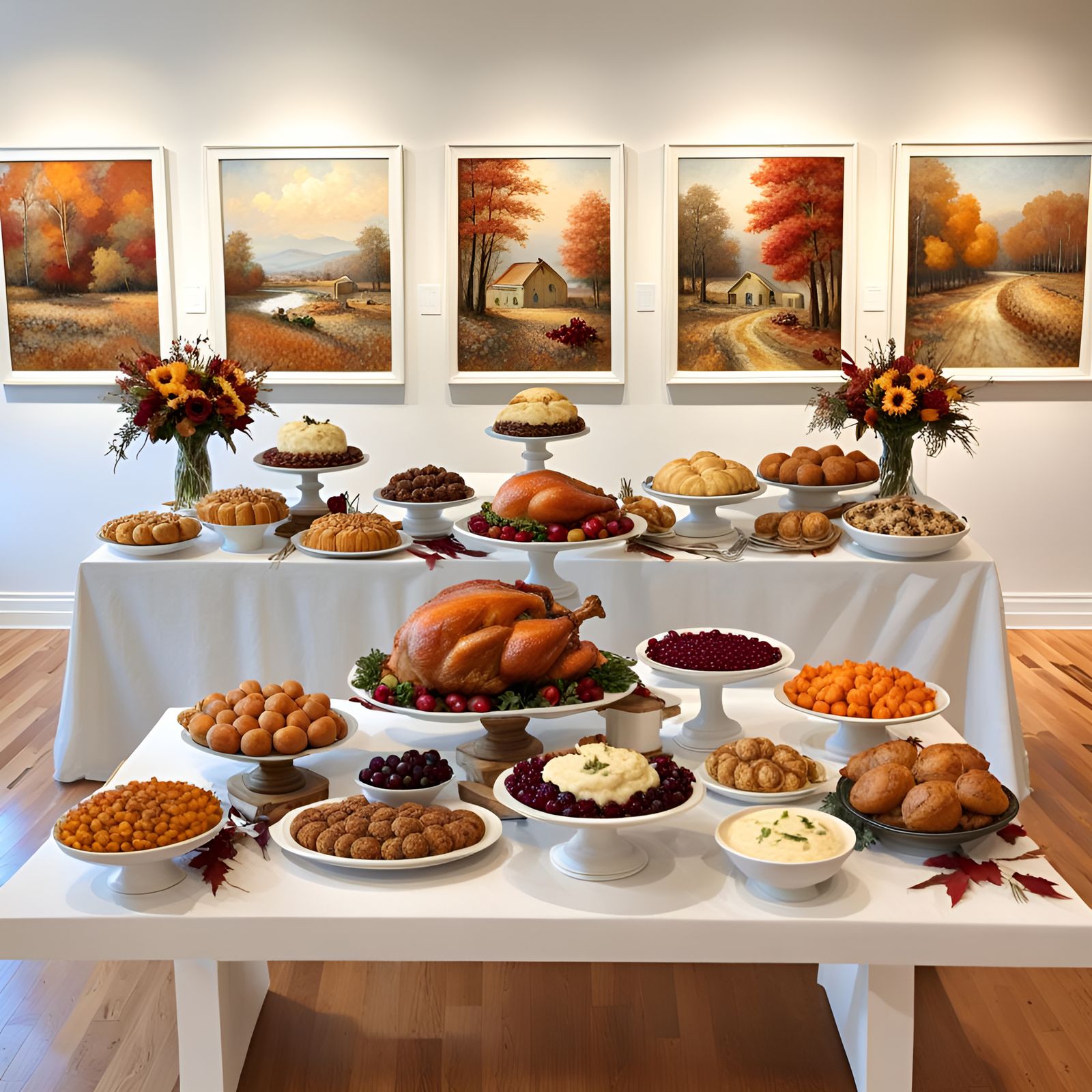 Food as Art - Thanksgiving Feast at an Art Gallery