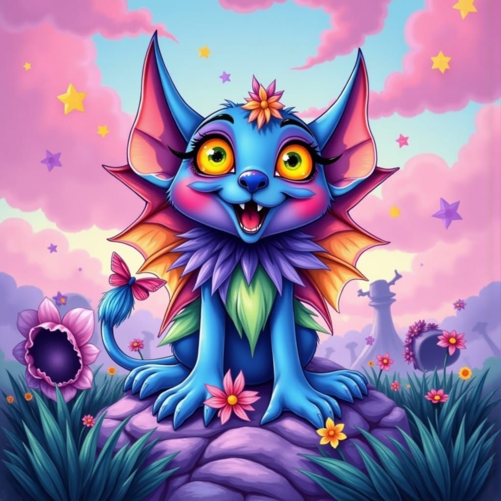 Vibrant Deltarune Landscape in Pastel Warmth