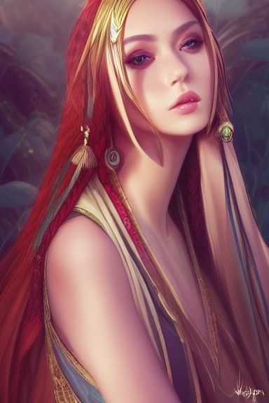 Elegant Egyptian Woman Portrait in Digital Art Style