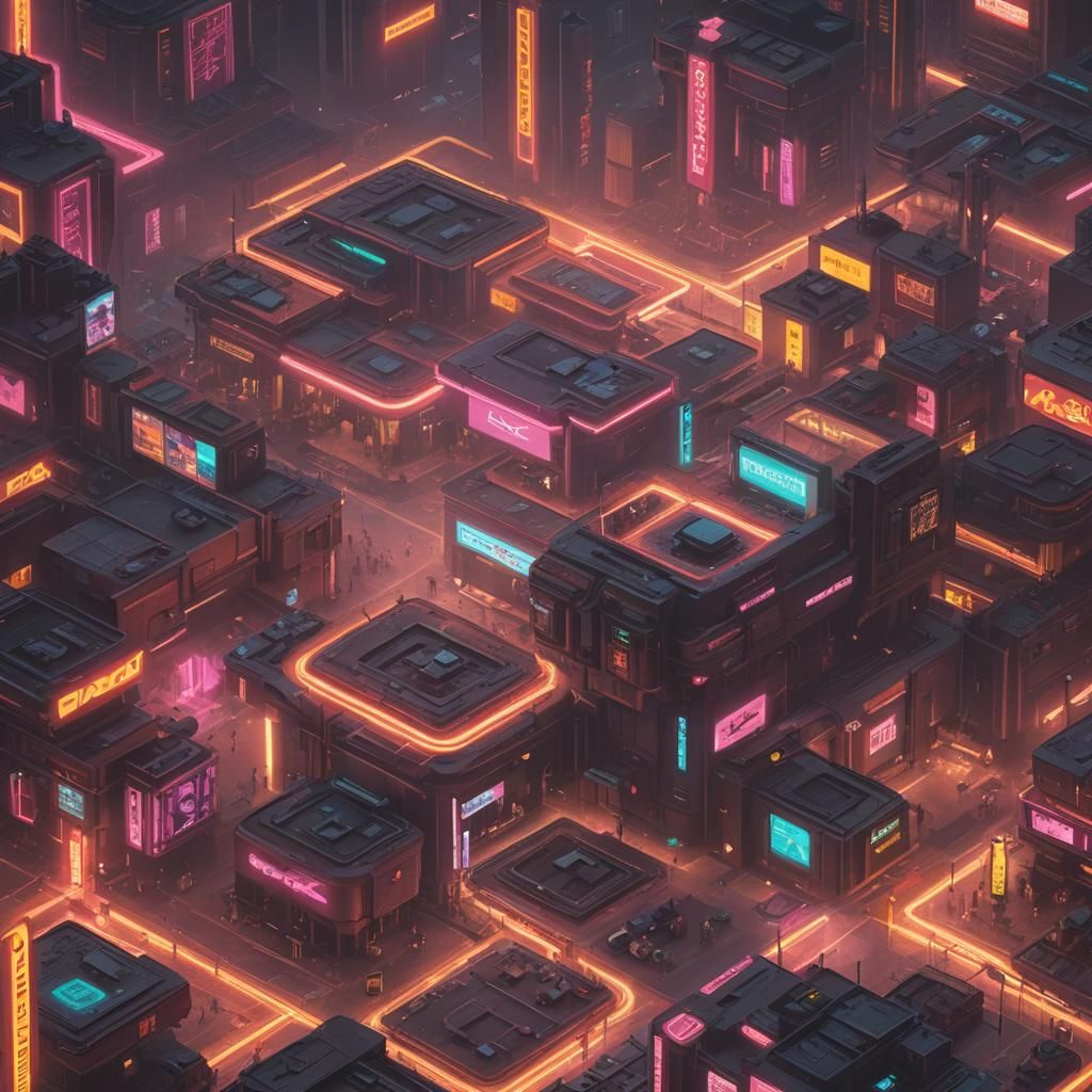 Cyberpunk Matrix Hub in Neon Style