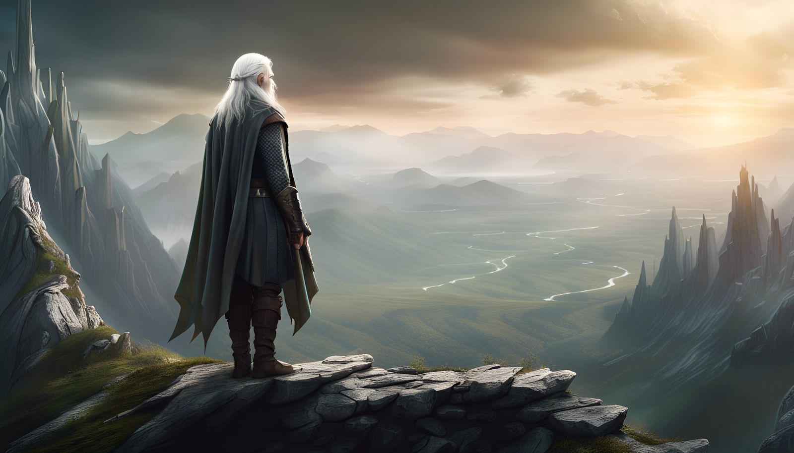 Lord of the Rings Elf Gazing Over Landscape