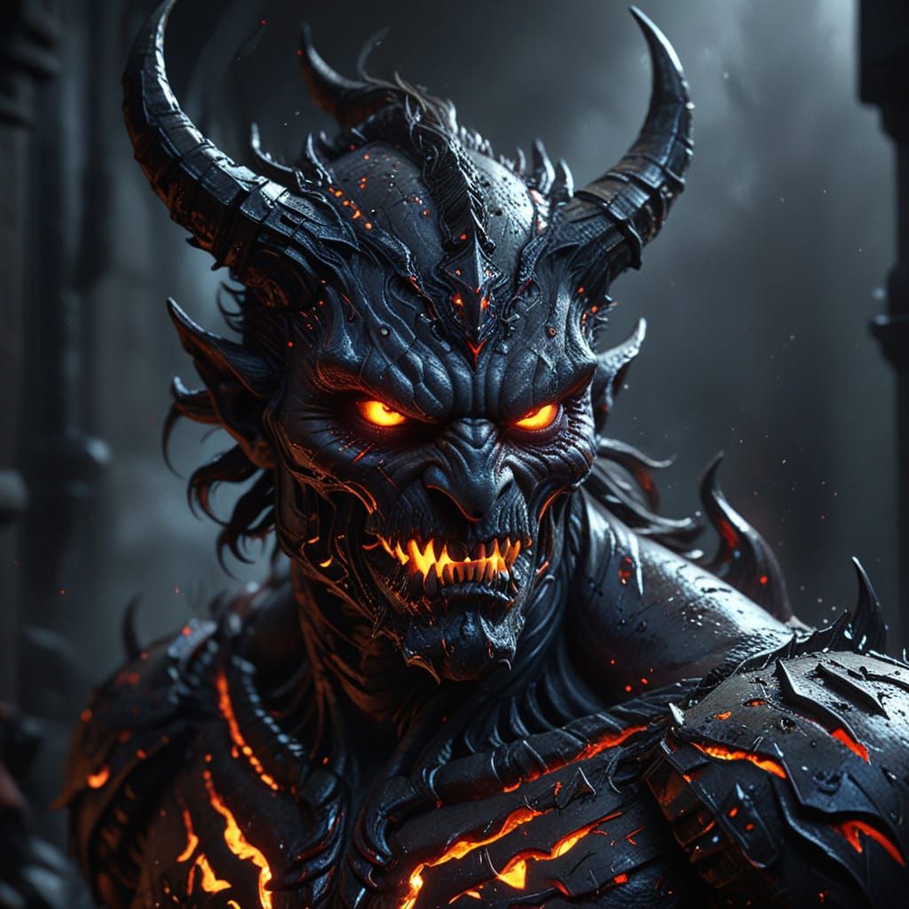 Darkness Unveils a Twisted, Glowing Demon in Electric Blues ...