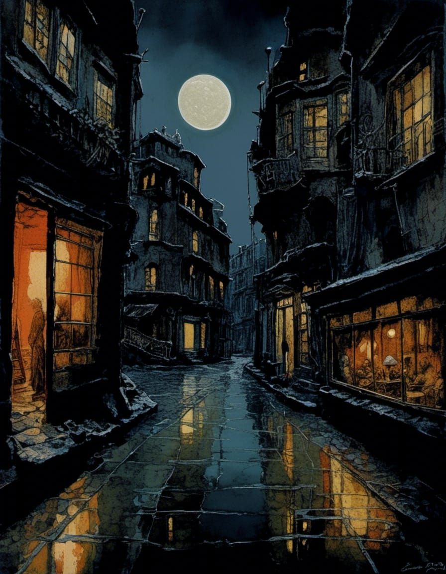 Empire Style Night Street Scene