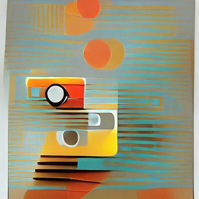Mid-Century Modern Cassette Card: Geometric Design