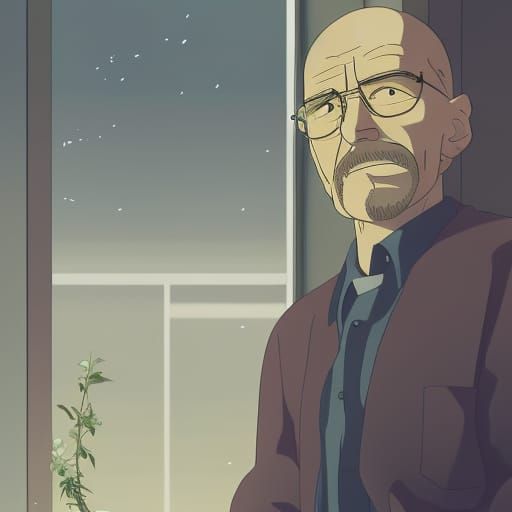 Walter White in Studio Ghibli Anime Style