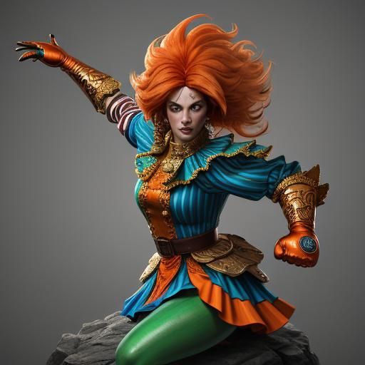 Clown Boxing Liberty: Concept Art Masterpiece