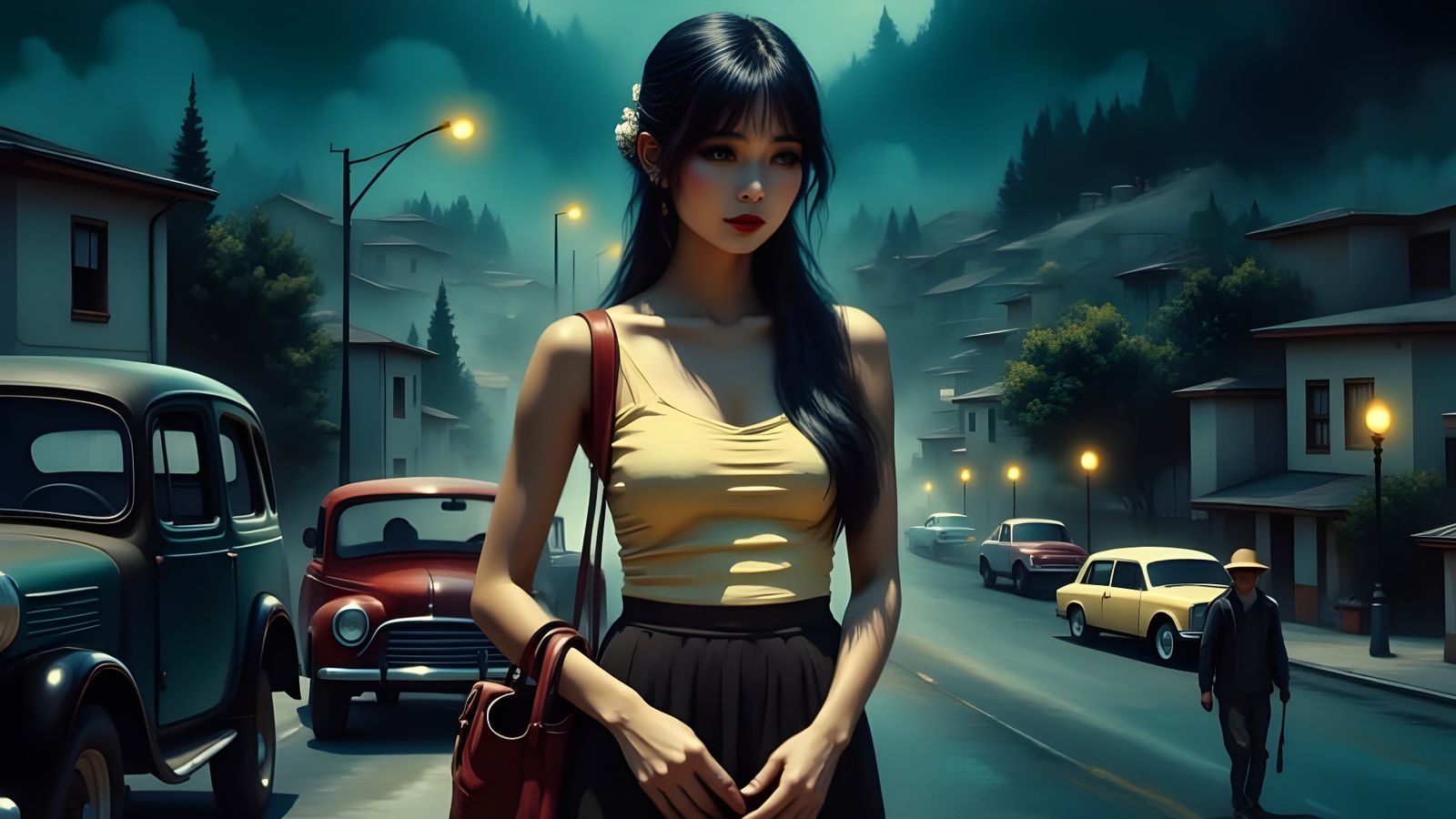 1960s Technicolor Movie Theater Scene