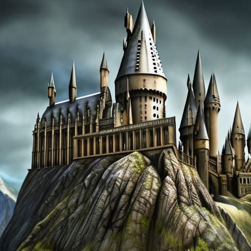 Fantastical Hogwarts School: Detailed Matte Painting