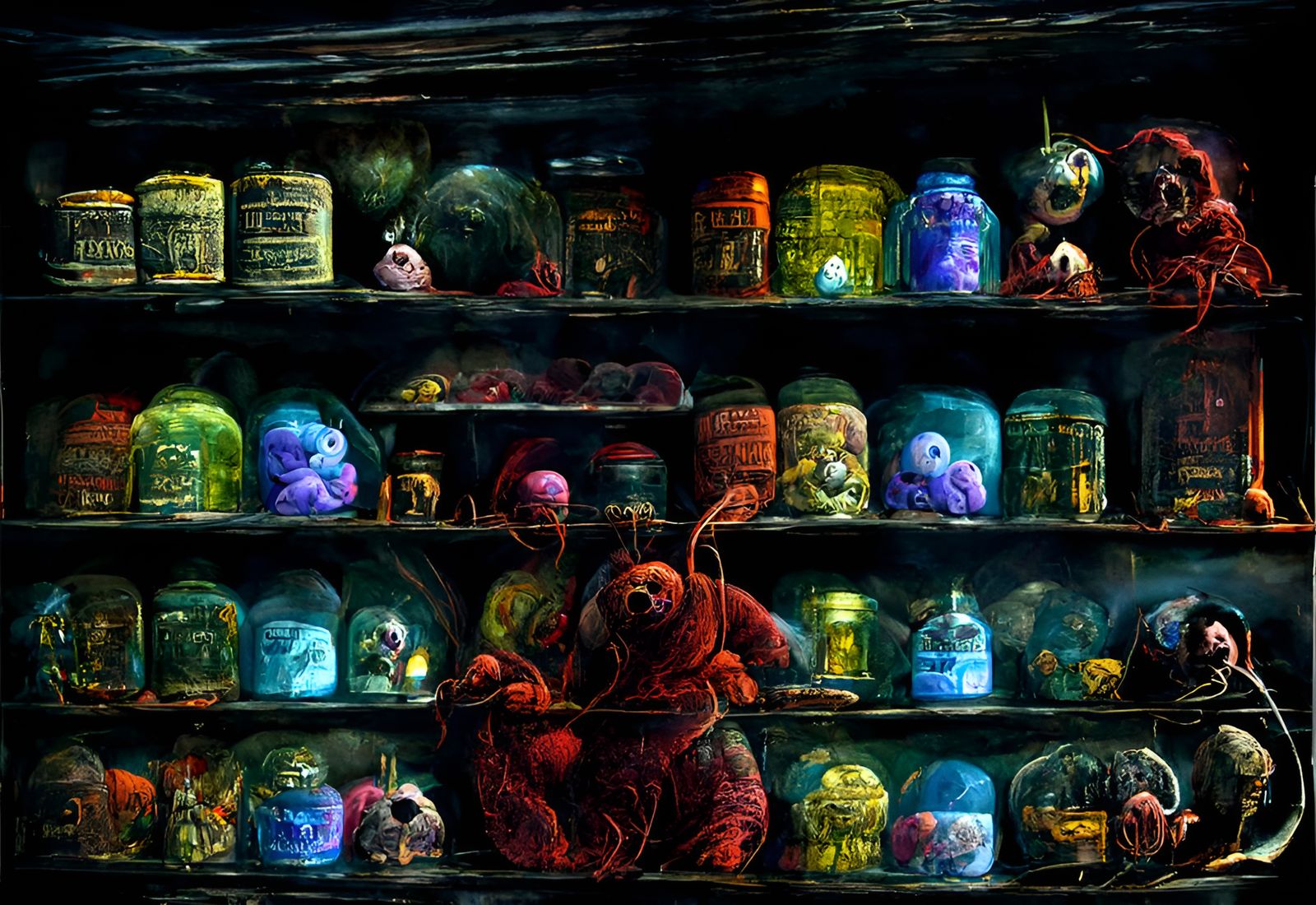 plush toys in jars