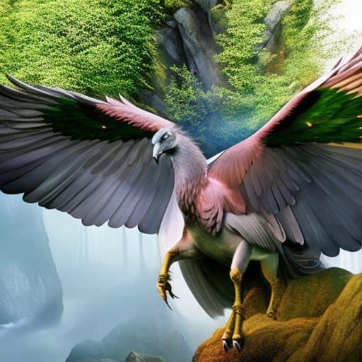 Hyperdetailed Grey Hippogriff Portrait as Digital Art