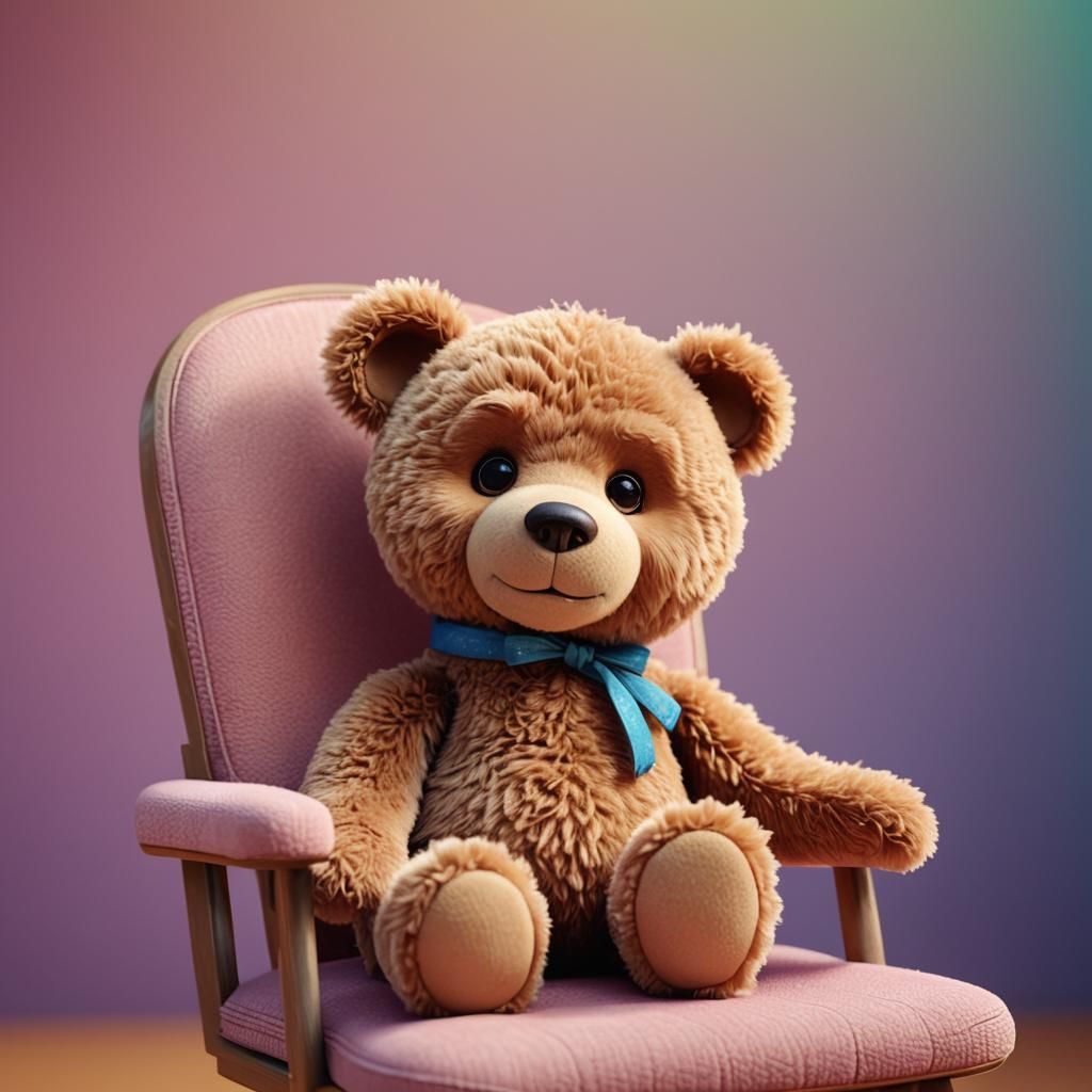 Cute Teddy Bear in Pixar 3D Digital Art