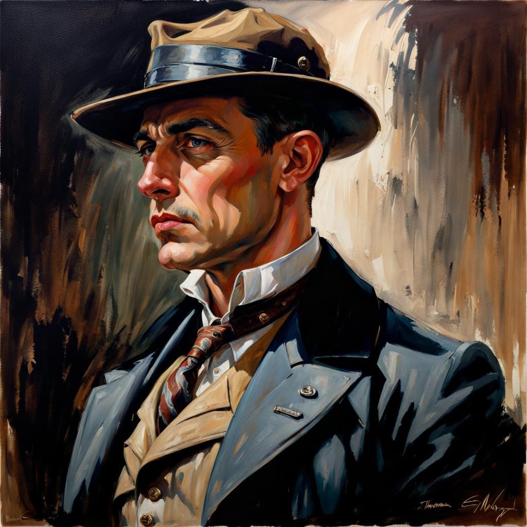 Intense Portrait of a 1930s Irish Man